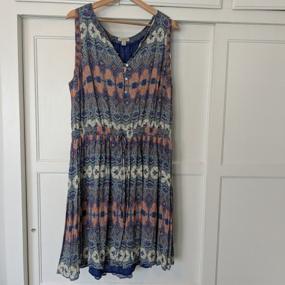 Lucky Brand Fit and Flare Mosaic print dress